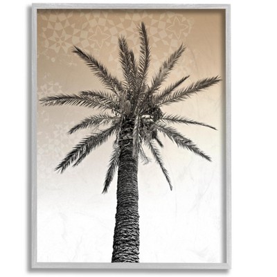 Stupell Industries Palm Tree Tropics Beige Geometric Pattern Sky