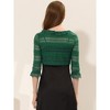 Allegra K Women's Lace Elegant Crop Cardigan 3/4 Sleeve Ruffle Bolero Shrug Top - 4 of 4