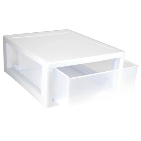 Ucake 8 Quart Plastic Small Storage Box with Handel, Clear Storage Bin with Lid, 6 Pack