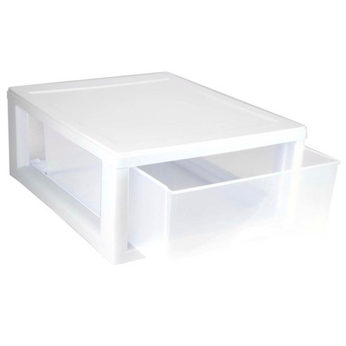 Stackable Clear Drawer Storage Bins With Lid, Durable Storage