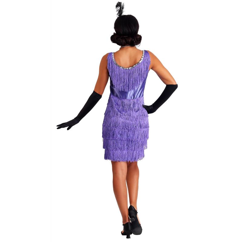 HalloweenCostumes.com Plus Size Purple Fringe Flapper Dress, 2 of 4