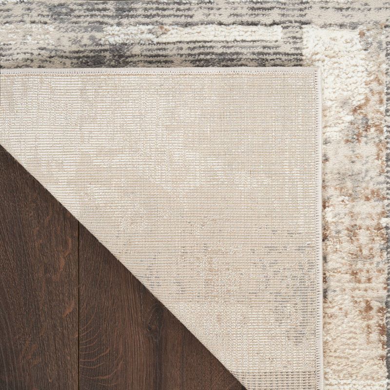 Nourison Modern Geometric Sustainable Woven Rug with Lines Beige, 4 of 12