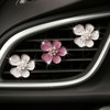 Anna-Kaci 3-Piece Enamel Flower Car Air Vent Clip Set with Pearl Center Design 1.1in - Pink - 2 of 4