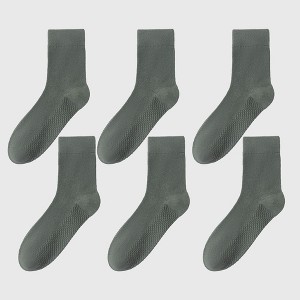 Anna-Kaci Men's Breathable Ankle Socks 6pk with Honeycomb Structure - 1 of 4