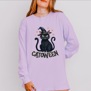 Simply Sage Market Catoween Cat Garment Dyed Long Sleeve - 1 of 3