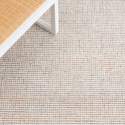 Ivory and Natural Hand-Woven Wool and Jute Area Rug