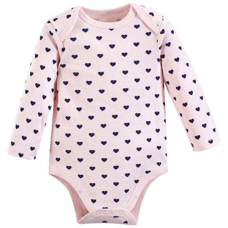 Hudson Baby Infant Girl Cotton Long-Sleeve Bodysuits, Love At First Sight, 5 of 7