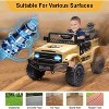 12V Kids Ride On Truck Car with Remote Control, Spring Suspension, 3 Speeds, LED Lights, Parent Safety Brake - 4 of 4