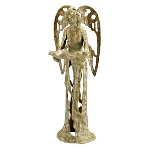 SPI Home Garden Angel Bird Feeder – 27" Cast Iron Sculpture, Decorative Outdoor Feeder with Angel Motif - 1 of 3
