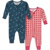 Modern Moments™ by Gerber Baby and Toddler Neutral 2-Pack Tight Fitting Footless Pajamas - 2 of 4
