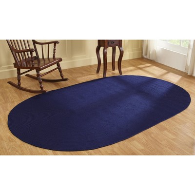 Alpine Collection Burgundy Stripe 100% Polypropylene Durable & Stain Resistant Double Sided Reversible Indoor Area Utility Oval Rug