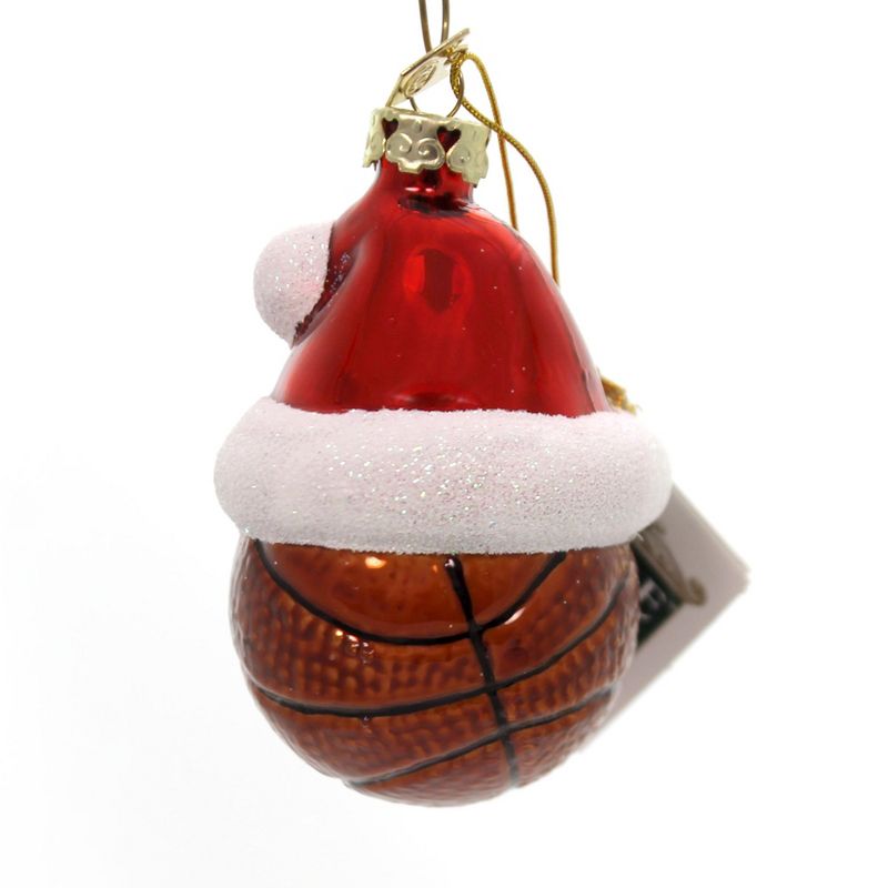 Noble Gems 3.5 Inch Santa Hat Sport Ball Noble Gem Hand Crafted Christmas Tree Ornaments, 1 of 4
