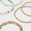 Striped Semi-Precious Ciao Bella Beaded Bracelet Set 5pc - Universal Thread™ Gold/Light Green - 4 of 4