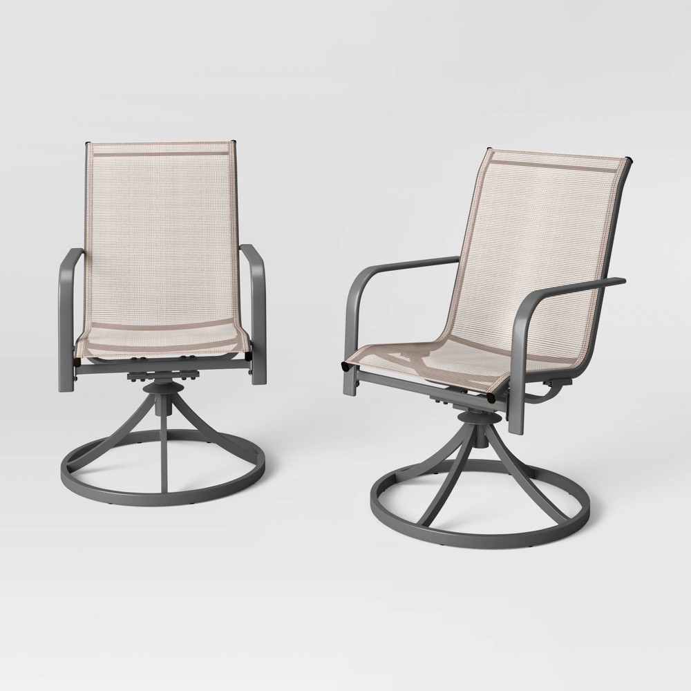 2pk Sling Swivel Outdoor Chairs - Tan - Room Essentials
