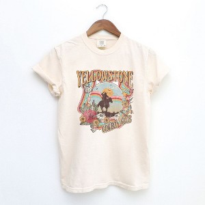 Simply Sage Market Women's Yellowstone Cowboy Club Short Sleeve Garment Dyed Tee - 1 of 2