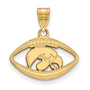 Black Bow Jewelry 14k Yellow Gold Plated Sterling Silver Iowa Hawkeyes NCAA Pendant - 1 of 3