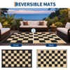 Outdoor Checkerboard Picnic Mat Modern Lightweight Woven Plastic Straw Rug Low Pile Erasable Carpet for Camping Garden Backyard - 4 of 4