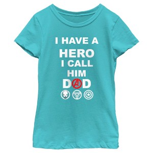Girl's Marvel Avengers I Have a Hero I Call Him Dad T-Shirt - 1 of 4