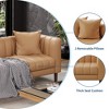 Faux Leather Sofa Couch - Modern 78 W Sofa with Deep Seats, 3 Seater Sofa with 2 Throw Pillows, Wood Legs, Easy Assembly, for Living Room & Bedroom - 4 of 4