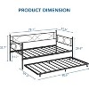 Daybed with Trundle, Twin Day Bed with Pull Out Trundle, Metal Slats Support, 2-in-1 Daybed Bed Frame for Bedroom, Living Room, Guest Room - 2 of 4