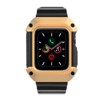 Insten Watch Band with Rugged Bumper Case For Apple Watch 44mm Series 6 SE 5 4, Replacement Strap, Black/Gold - 3 of 4