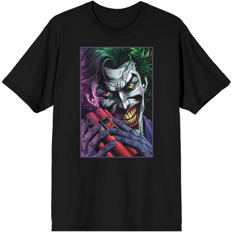 Men's Black Batman T-shirt, Joker with TNT, 1 of 2