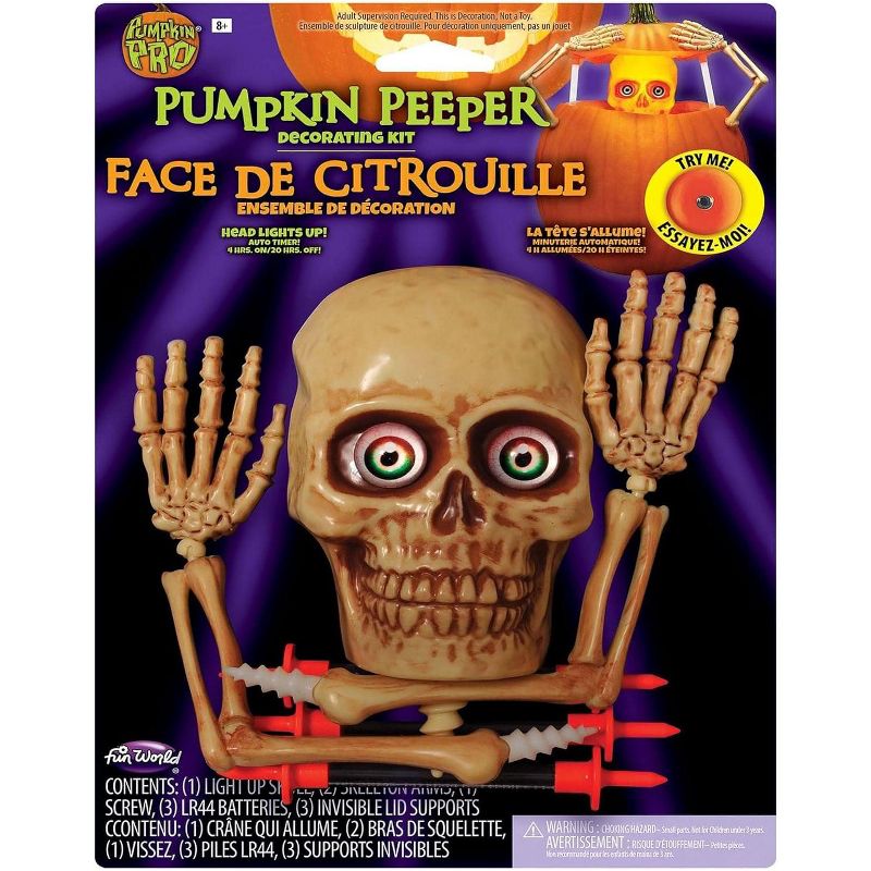 Funworld Light-Up Pumpkin Peeper Halloween Decor, 2 of 5