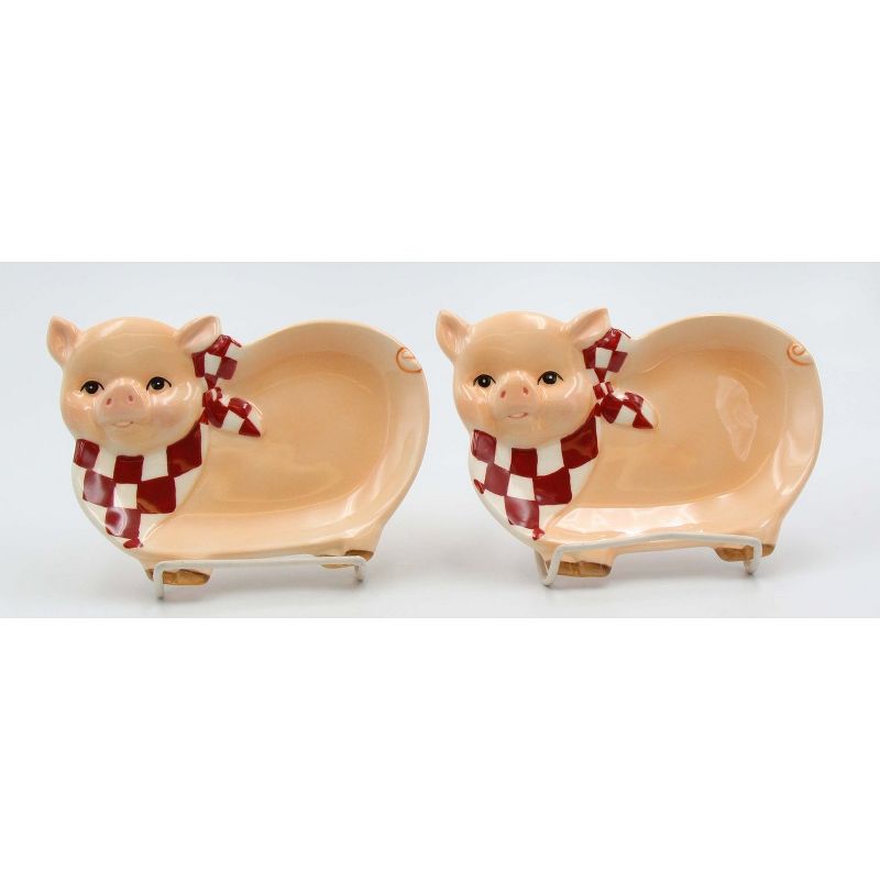 Kevins Gift Shoppe Set of 2 Ceramic Pig Candy Dish, 1 of 4