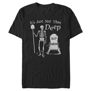 Lost Gods Mens Not That Deep Skeleton Short Sleeve T Shirt - Black