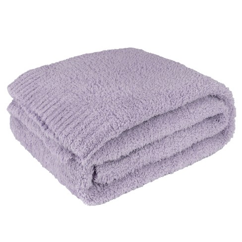 Purple knit throw discount blanket