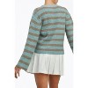 Women's CROPPED HIGH-LOW STRIPED CARDIGAN - Vanilla Monkey - 2 of 3