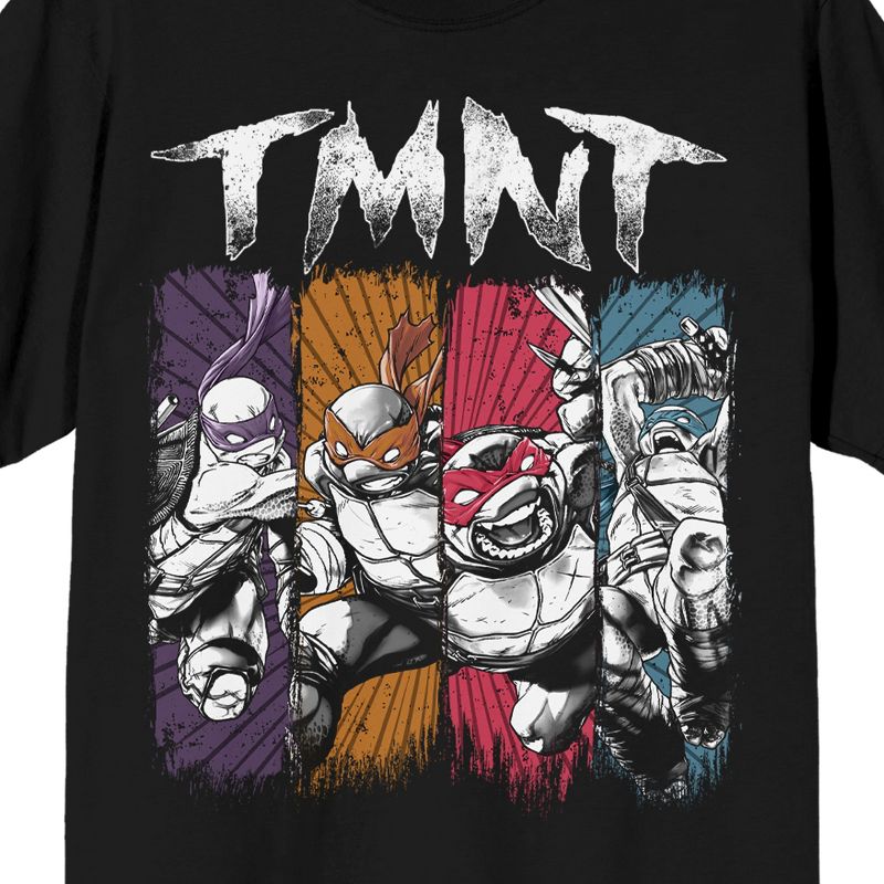 TMNT Classic Retro Paint Strokes Crew Neck Short Sleeve Black Men's T-shirt, 2 of 4