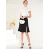 INSPIRE CHIC Women's Elegant Floral Lace Short Sleeve Keyhole Back Semi-Sheer Top - 3 of 4
