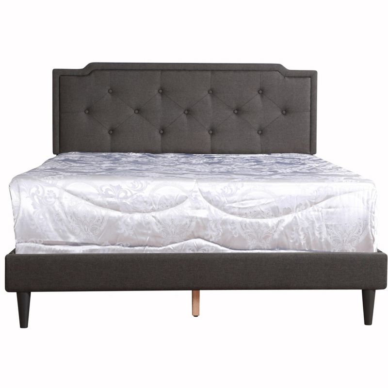 Passion Furniture Deb Dark Grey Adjustable Queen Panel Bed, 2 of 8