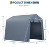 Jojoka  FT Motorcycle Shed, Durable Outdoor Motorcycle Storage Tent with Roll-Up Ventilated Zipper Door and Windows - 3 of 4