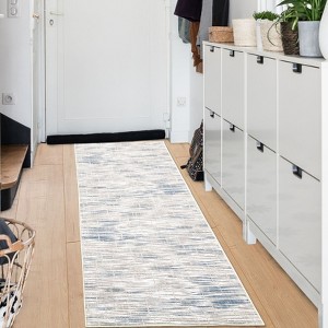 Machine Washable Area Rug, Modern Abstract Area Rug Stripes Rug, Non Slip Geometric Soft Rugs Home Decor - 1 of 4