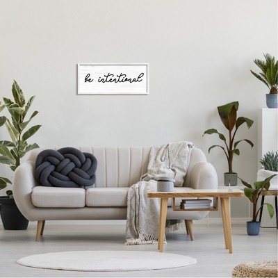 Be Intentional Black and White Canvas Quote Print