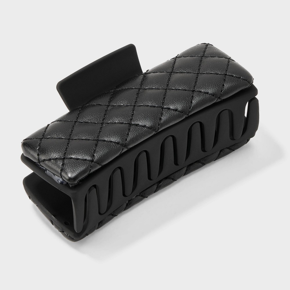 Quilted Square Hair Claw Clip - A New Day Black