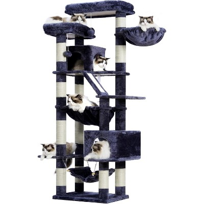 Heybly Cat Tree，71-Inch Tall Tower for Indoor Cats with 2 Perches