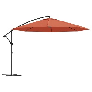 vidaXL Cantilever Garden Parasol with Aluminum Pole 137.8" Terracotta - 1 of 4