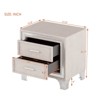 FONTOI Mid Century Vintage Nightstand with Silver Glitter Strip Decor and Legs, Bedside Table with 2 Drawers for Bedroom, Beige, 15.9"*21.7"*21.8" - 3 of 4