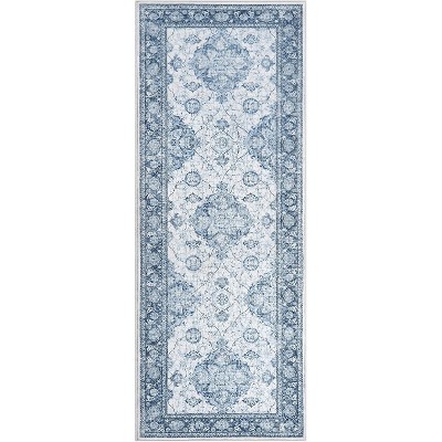 Vintage Floral Area Rugs — Machine Washable, Non-Slip Low Pile Carpet for Living Room & Bedroom