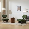 Vynxaria [Set of 2] Modern Lounge Chair with Polyester Upholstery, Sturdy Wood Base With Walnut Finish - 2 of 4