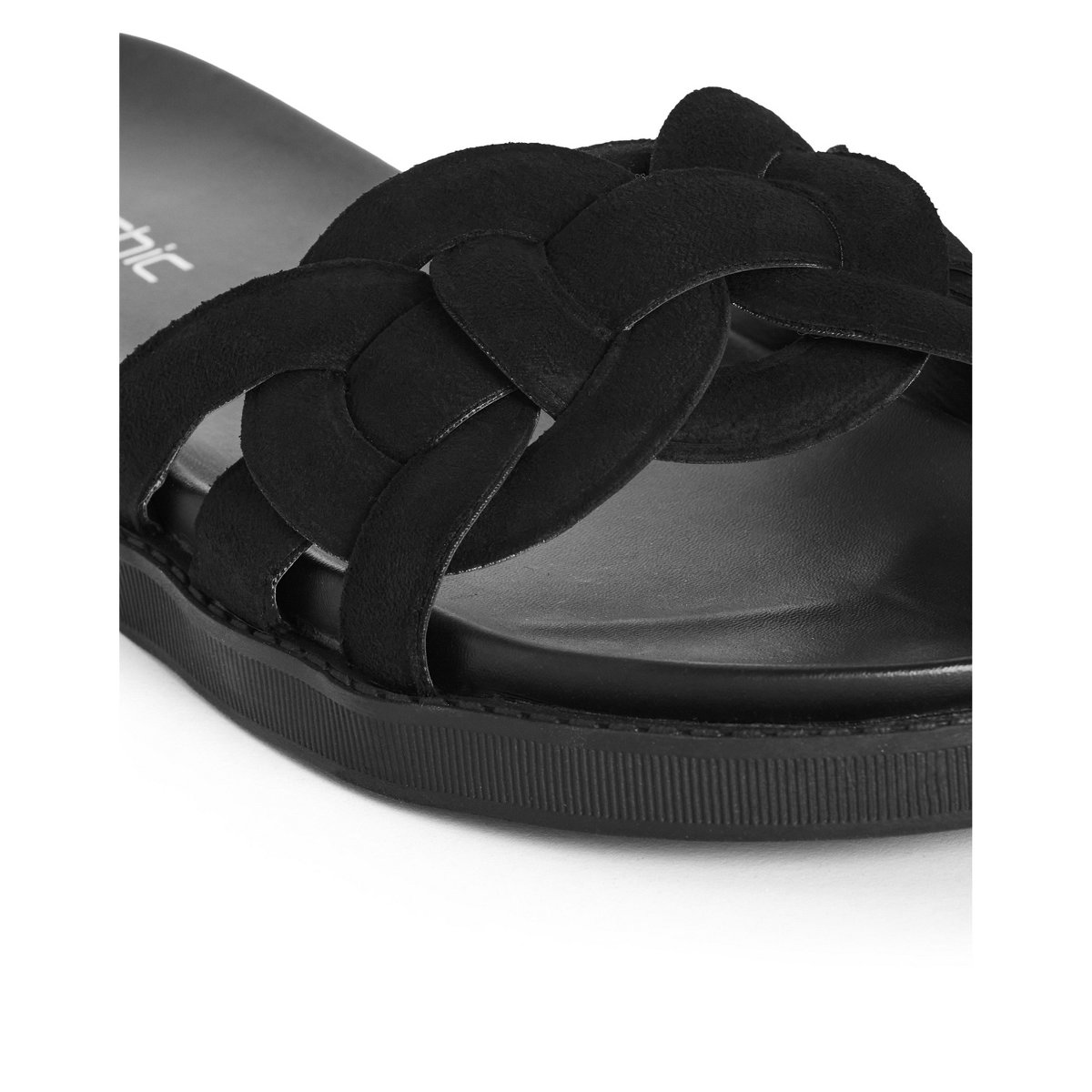 Женские сандалии City Chic Women's Plus Size WIDE FIT Star Weave Slide - black - 11W — фото 7