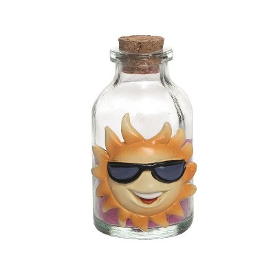 Beachcombers 2.3" Resin Sand And Sun Glass Bottle
