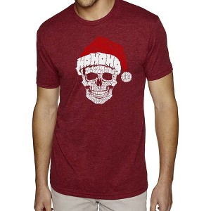 LA Pop Art Santa Skull - Men's Premium Blend Word Art T-Shirt - 1 of 4