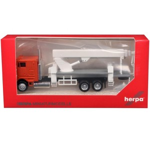 Peterbilt COE Boom Lift Picker Truck Orange 1/87 (HO) Plastic Model Car by Promotex - 1 of 1