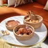 Aoibox Honey Brown Natural Rattan Bread Basket Set of 3 - Handwoven Round Wicker Serving Bowls for Fruit, Snacks, Kitchen Counter Organizing - 2 of 4
