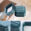 Unique Bargains Portable Double Slots Velvet Jewelry Ring Box for Proposal Engagement Wedding - 2 of 4