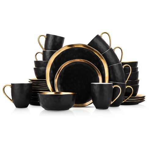 Flora 32-Piece White Porcelain Dinnerware Set with 8-Piece Dinner Plat –  Nordic Abode